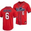 Reagan Burford Jersey Ole Miss Rebels College Baseball Red #6 2 Reagan Burford Jersey Ole Miss Rebels College Baseball Red #6