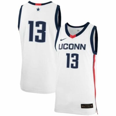 Richie Springs Jersey UConn Huskies College Basketball No Name White Navy #13