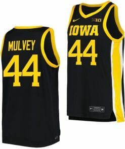 Riley Mulvey Jersey Iowa Hawkeyes College Basketball Black #44