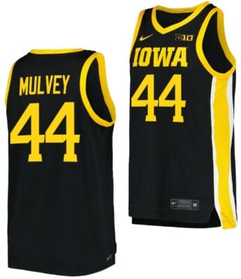 Riley Mulvey Jersey Iowa Hawkeyes College Basketball Black #44