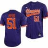 Rocco Reid Jersey Clemson Tigers College Baseball Purple Full-Button #51