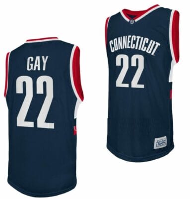 Rudy Gay Jersey UConn Huskies College Basketball Navy Retro #22