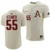 Ryne Stanek Jersey Arkansas Razorbacks College Baseball Full-Button Natural #55