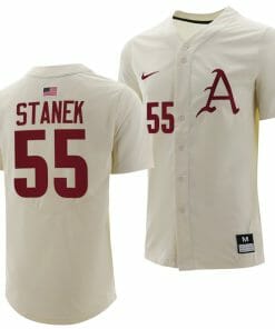 Ryne Stanek Jersey Arkansas Razorbacks College Baseball Full-Button Natural #55