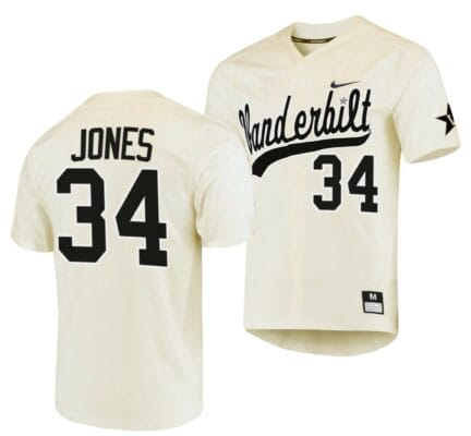 Spencer Jones Jersey Vanderbilt Commodores Baseball NCAA College Cream Alumni #34