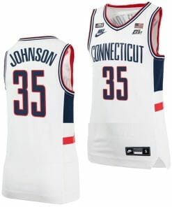 Samson Johnson Jersey UConn Huskies College Basketball Alumni White #35