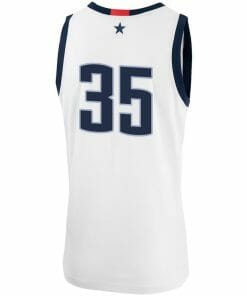 Alternative view of Samson Johnson Jersey UConn Huskies College Basketball No Name White #35