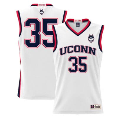 Samson Johnson Jersey UConn Huskies College Basketball White #35