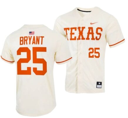 Scott Bryant Jersey Texas Longhorns College Baseball Full-Button Natural #25