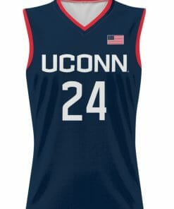 Alternative view of Jordan Hawkins Jersey UConn Huskies College Basketball Navy #24
