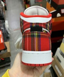Air Jordan 1 Mid Christmas Red Plaid