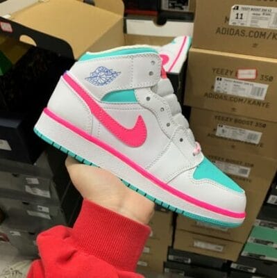 Air Jordan 1 Mid GS Pink Green Barbie Pink 12 Air Jordan 1 Mid GS Pink Green Barbie Pink