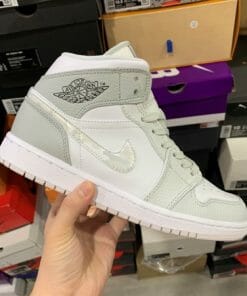 Air Jordan 1 Mid Top White Grey