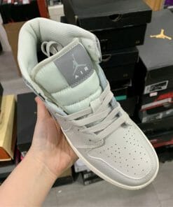 Air Jordan 1 Mid Haze Blue Silver White Grey