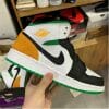 Air Jordan 1 Mid White Green And Orange