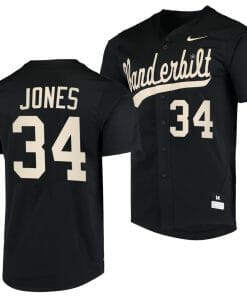 Spencer Jones Jersey Vanderbilt Commodores College Baseball Replica Black #34
