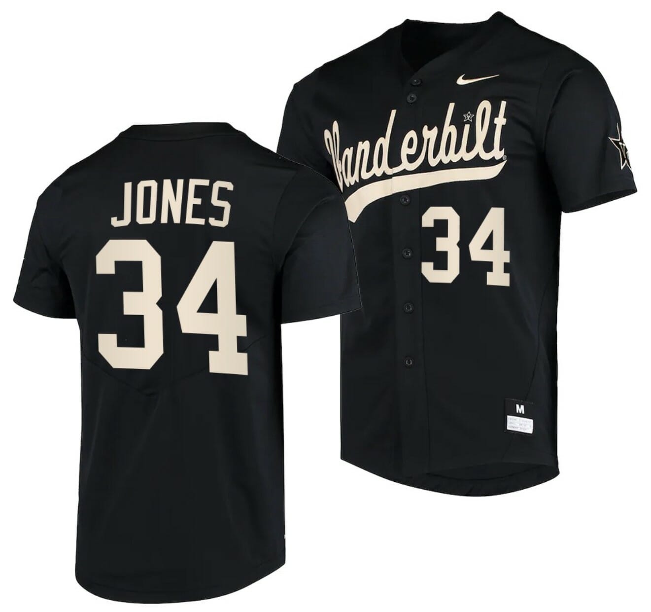 Spencer Jones Jersey Vanderbilt Commodores College Baseball Replica Black #34 1 Spencer Jones Jersey Vanderbilt Commodores College Baseball Replica Black #34