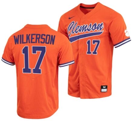 Stevie Wilkerson Jersey Clemson Tigers College Baseball Orange Full-Button #17