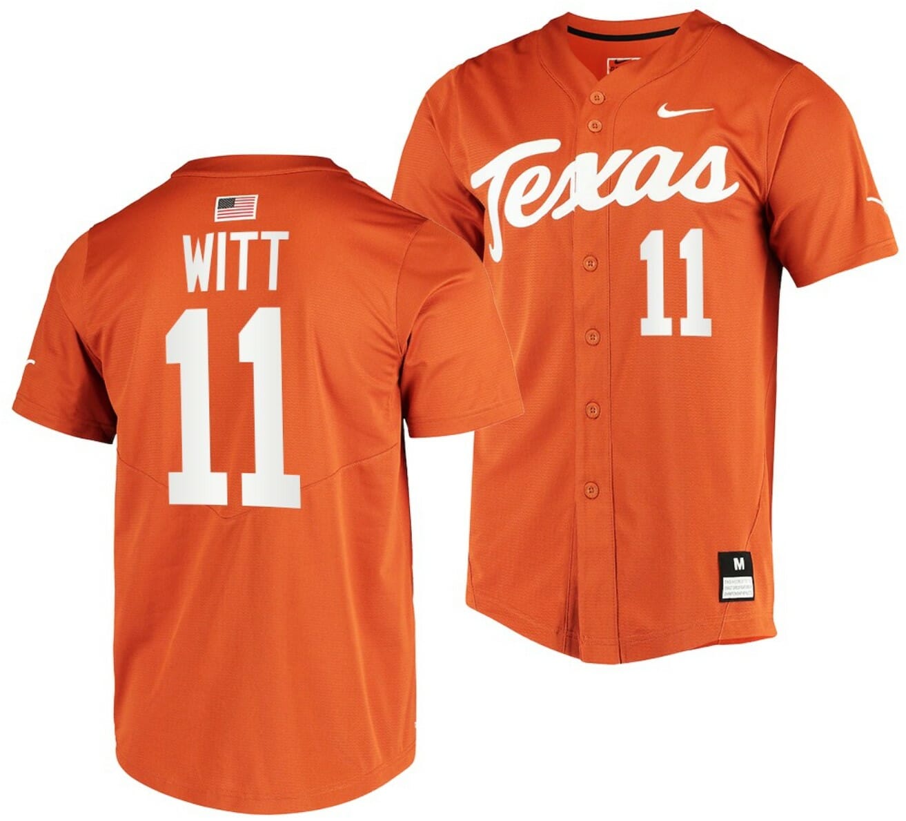 Tanner Witt Jersey Texas Longhorns Baseball NCAA College 2023 MLB Draft Top prospects Orange #11 1 Tanner Witt Jersey Texas Longhorns Baseball NCAA College 2023 MLB Draft Top prospects Orange #11