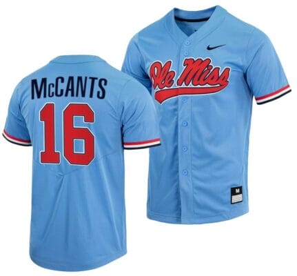 TJ McCants Jersey Ole Miss Rebels College Baseball Blue #16