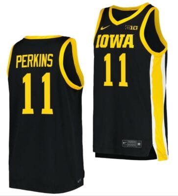 Tony Perkins Jersey Iowa Hawkeyes College Basketball Black #11
