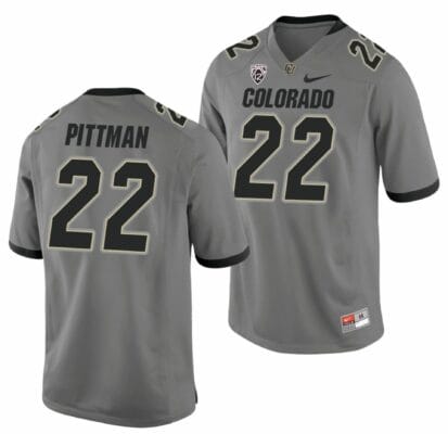 Toren Pittman Jersey Colorado Buffaloes College Football Game Gray #22