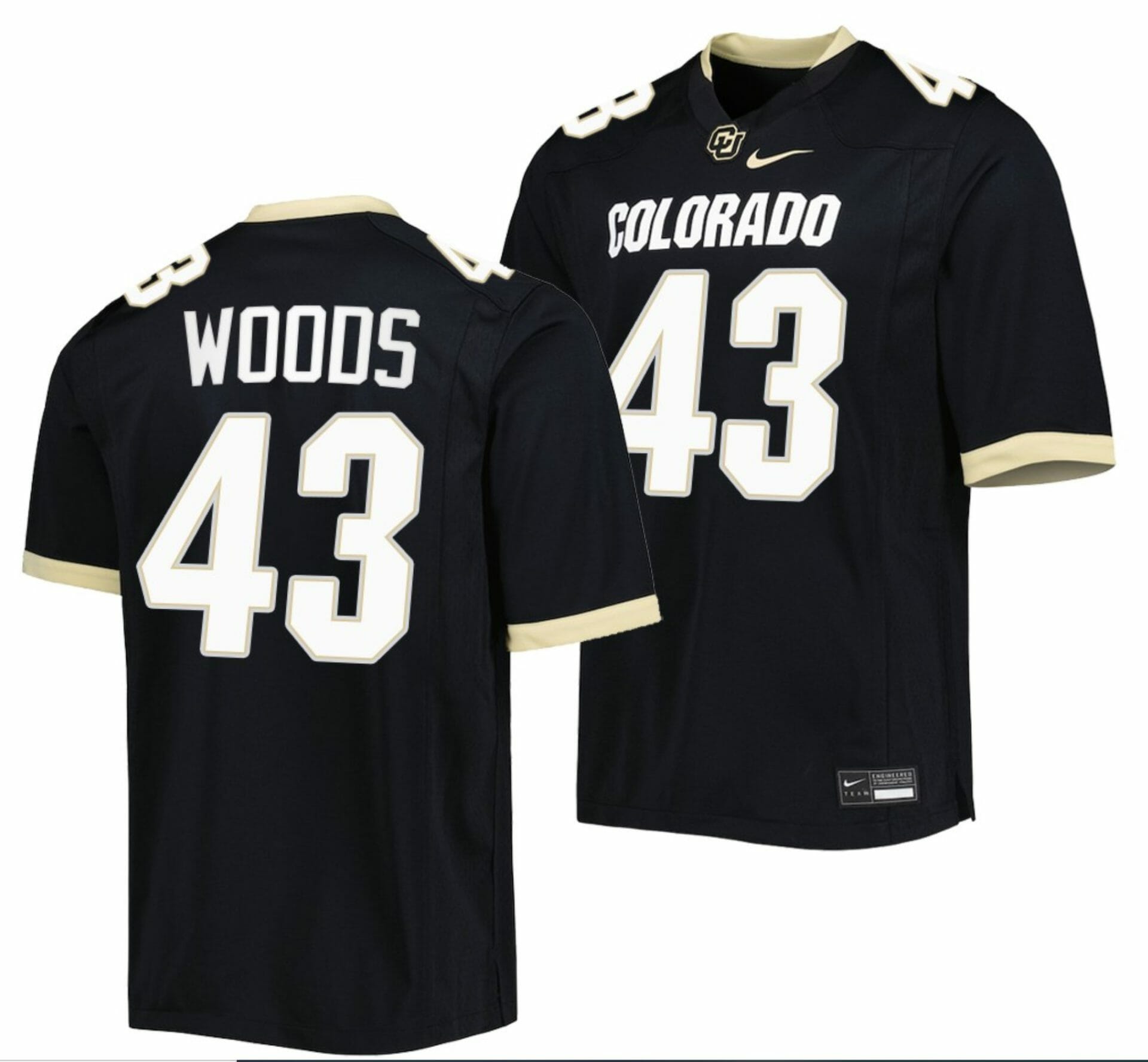 Trevor Woods Jersey Colorado Buffaloes College Football Untouchable Replica Black #43 1 Trevor Woods Jersey Colorado Buffaloes College Football Untouchable Replica Black #43