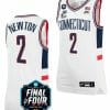 Tristen Newton Jersey UConn Huskies 2023 NCAA National Championship March Madness White #2
