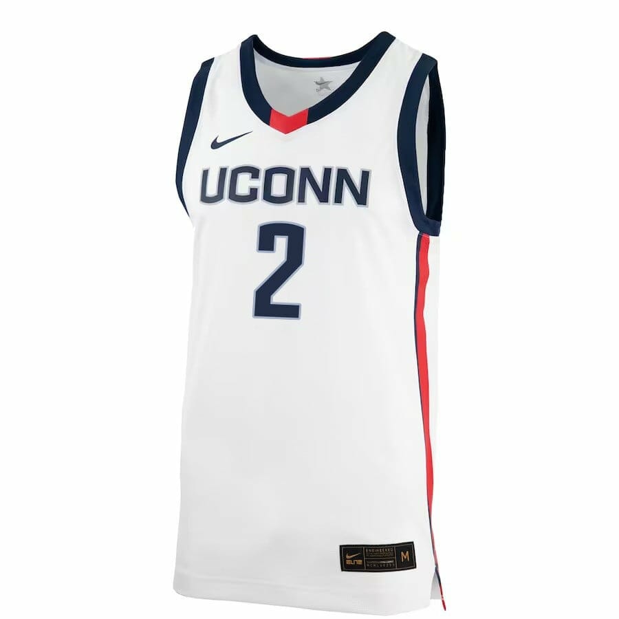 Tristen Newton Jersey UConn Huskies College Basketball No Name White #2 3 Tristen Newton Jersey UConn Huskies College Basketball No Name White #2 - Image 3