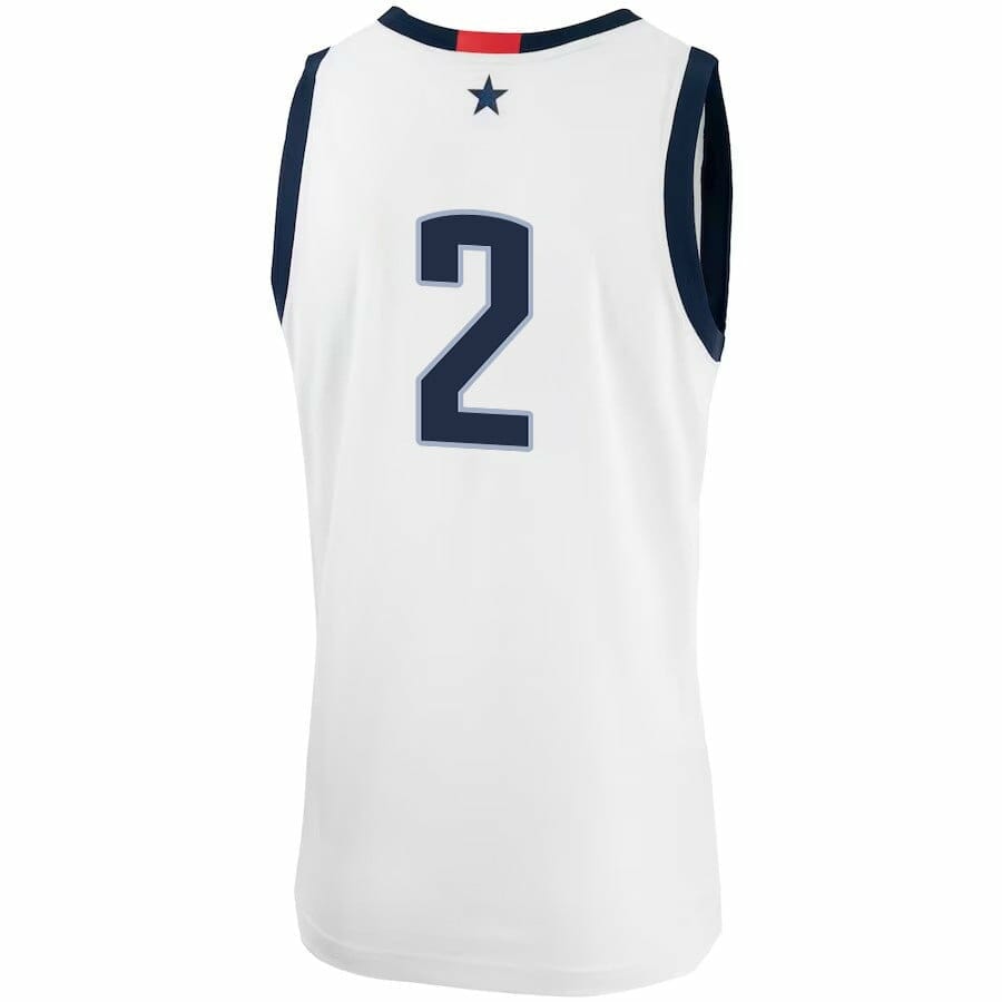 Tristen Newton Jersey UConn Huskies College Basketball No Name White #2 2 Tristen Newton Jersey UConn Huskies College Basketball No Name White #2 - Image 2
