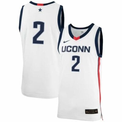 Tristen Newton Jersey UConn Huskies College Basketball No Name White #2 12 Tristen Newton Jersey UConn Huskies College Basketball No Name White #2