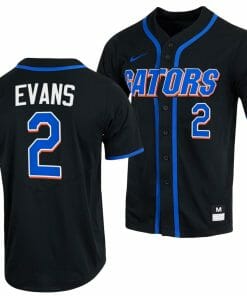 Ty Evans Jersey Florida Gators College Baseball Full-Button Black #2
