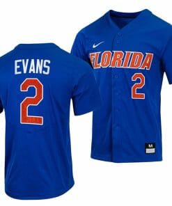Ty Evans Jersey Florida Gators College Baseball Full-Button Royal #2