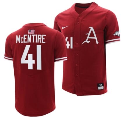 Will McEntire Jersey Arkansas Razorbacks College Baseball Cardinal #41