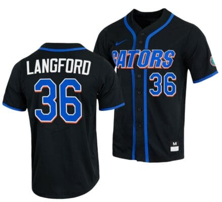Wyatt Langford Jersey Florida Gators College Baseball Full-Button Black #36