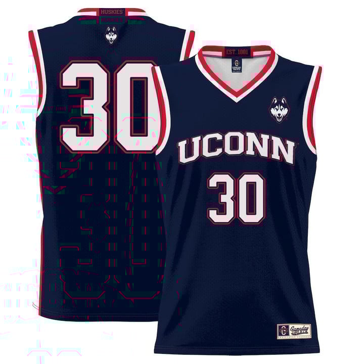 Yarin Hasson Jersey UConn Huskies College Basketball No Name Navy #30 1 Yarin Hasson Jersey UConn Huskies College Basketball No Name Navy #30