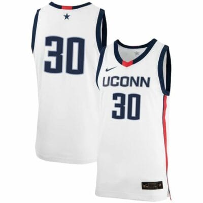 Yarin Hasson Jersey UConn Huskies College Basketball No Name White #30