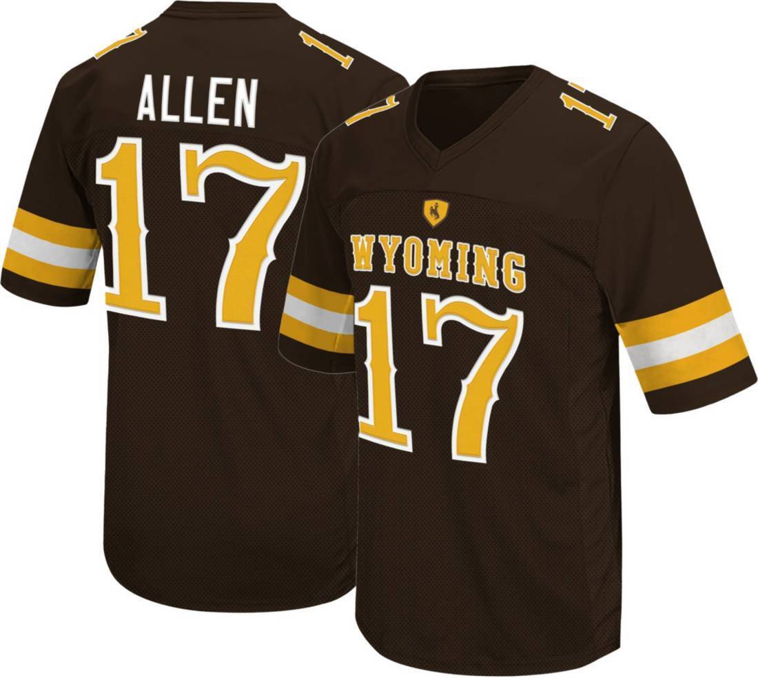 Josh Allen Wyoming Jersey #17 Original Retro Brand Brown NCAA Cowboys Football Game 1 Josh Allen Wyoming Jersey #17 Original Retro Brand Brown NCAA Cowboys Football Game