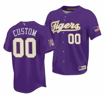 2023 College World Series Champions Custom LSU Tigers Jersey Name and Number NCAA Baseball Purple Jersey #00 6 2023 College World Series Champions Custom LSU Tigers Jersey Name and Number NCAA Baseball Purple Jersey #00