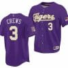 2023 College World Series Champions Dylan Crews Jersey LSU Tigers NCAA Baseball Purple #3