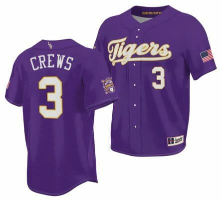 2023 College World Series Champions Dylan Crews Jersey LSU Tigers NCAA Baseball Purple #3