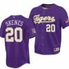 2023 College World Series Champions Paul Skenes Jersey LSU Tigers NCAA Baseball Purple #20 2 2023 College World Series Champions Paul Skenes Jersey LSU Tigers NCAA Baseball Purple #20