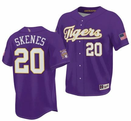 2023 College World Series Champions Paul Skenes Jersey LSU Tigers NCAA Baseball Purple #20
