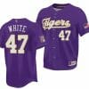 2023 College World Series Champions Tommy White Jersey LSU Tigers NCAA Baseball Purple #47