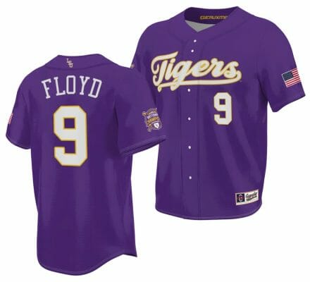 2023 College World Series Champions Ty Floyd Jersey LSU Tigers NCAA Baseball Purple #9