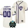 2023 College World Series Custom TCU Horned Frogs Jersey Name and Number NCAA Baseball Natural Replica #00