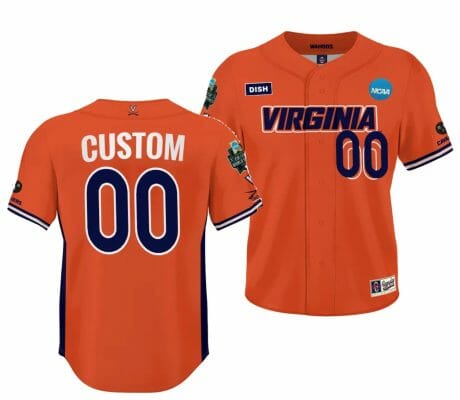 2023 College World Series Custom Virginia Cavaliers Jersey Name and Number NCAA Baseball Orange #00
