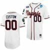 2023 College World Series Custom Virginia Cavaliers Jersey Name and Number NCAA Baseball White #00