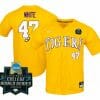 2023 College World Series Tommy White Jersey LSU Tigers NCAA Baseball Gold #47 2 2023 College World Series Tommy White Jersey LSU Tigers NCAA Baseball Gold #47
