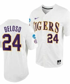 Cade Beloso Jersey LSU Tigers #24 White 2023 College World Series NCAA Baseball